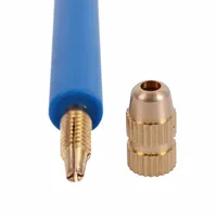 Ensemble de 4 aiguilles de ventilation en plastique et cuivre + 1 support bleu pour la fabrication et la réparation de perruques en dentelle