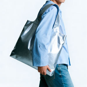 Sacs de shopping RPET brillants en tissu métallique Sunny Century 2020 NOUVEAU Polyester à fixation renforcée Promotion - Product Image 3