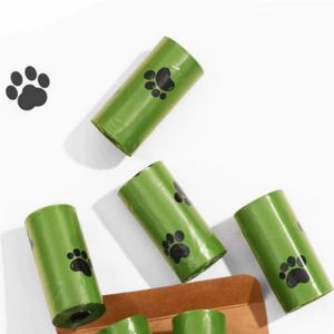 Wholesale Custom Cornstarch Logo Printing Eco Friendly 100% <b>Compostable</b> Biodegradable Dog Poop Bags Easy Handle - Product Image 5