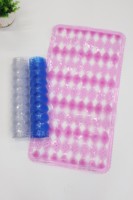 Tapis de bain YIJU OEM en PVC transparent antidérapant, écologique et antibactérien avec ventouses pour baignoire, douche et massage des pieds