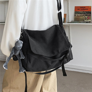 Sac bandoulière en toile pour homme, grande <span class=keywords><strong>capacité</strong></span>, style décontracté simple, sac à livres pour étudiant, sac à l'épaule, sacoche homme Printemps 2026 - Product Image 2