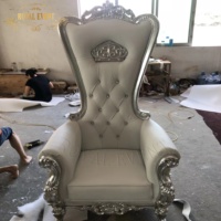 Chaise de mariage royale à dossier haut, vente chaude, pas chère, chaise de mariage de luxe, trône royal pour le marié et la mariée