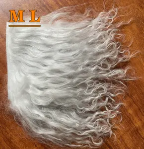 Blythe-extensiones de pelo de muñeca, pelo de cabra natural 100% virgen con piel