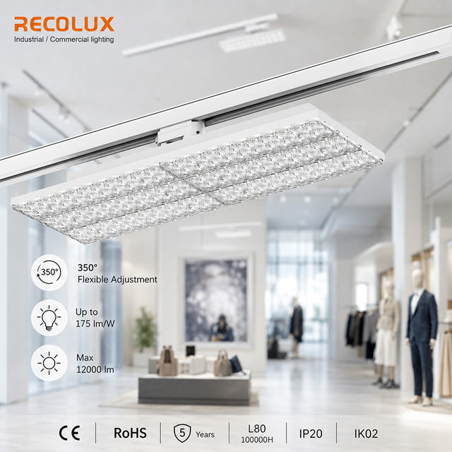 Multiple Beam Angle LED Track Panel Light 60 90 25 Double and 120 Degree Linear Track Lighting for Commercial Spaces