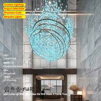 Projet de hall d'hôtel, grande salle de banquet personnalisée, villa, lustre en cristal de luxe, éclairage suspendu