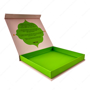 Vàng Stamp Hand Make Hình Dạng Cuốn Sách Fancy Box Lật Top Tông Hiển Thị Quà Tặng Box Với Nam Châm - Product Image 1