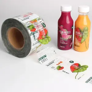 Özel etiket fabrika baskı su geçirmez yapıştırıcı meyve suyu şişesi ambalaj etiket etiketleri şeffaf içecek içecek etiket