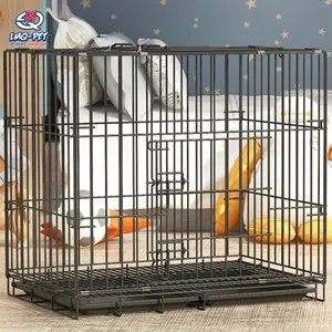 Venta al por mayor Durable plegable de dos puerta grande perro perrera de la casa pequeña mascota de alambre de acero inoxidable perro mascota jaula para venta