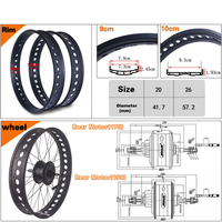 Kit de conversion de vélo électrique tout-terrain 750W avec moteur de moyeu arrière sans balais 170mm-190mm, roue 20'' 24'' 26'', batterie lithium 48V 10.5AH
