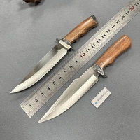 Couteaux de chasse à lame fixe Sharp Bowie couteaux russes forgés à la main avec protège-mains couteau tactique à manche en bois