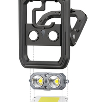 Lanterne de camping LED portable, lampe de travail extérieure rechargeable, charge USB, cadre métallique avec poignée et crochet
