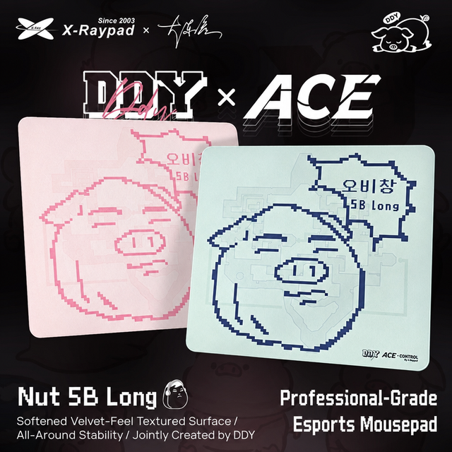 X-Raypad ACE 4mm Fleece Rough Weave Control Surface SCR Anti Slip Base Sweat Resistant Soft Edge VALORANT CS2 Gaming Mouse Pad