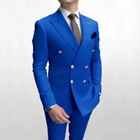 Nouveau costume pour homme décontracté en deux pièces, à double boutonnage, standard pour les affaires, revers en pointe, costume de mariage, smoking pour homme