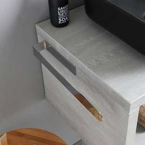 Mueble de Baño Colgante de Pared Koricini de 120 cm con Lavabo Cuadrado Negro Mate, Hecho en Italia - Product Image 4