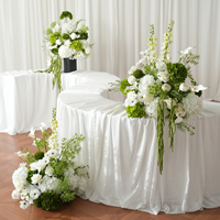 Dekorasi bunga pernikahan buatan, rangkaian bunga Hydrangea hijau dan putih untuk centerpiece meja, bola bunga, dan dekorasi lorong.