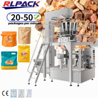 Machine automatique rotative pour l'emballage, le remplissage et l'étiquetage de sachets Doypack pour granulés, aliments solides pour animaux de compagnie, avec pompe, haute productivité