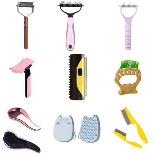 Double Sided Stainless Steel Deshedding Brush Multi-functional Pet Clean Wooden Handle <b>Flea</b> <b>Comb</b> Open Knot Brush for Dogs Cats - Product Image 1