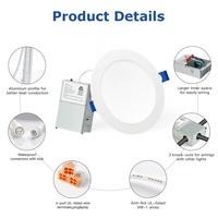 Panneau LED ultra fin moderne certifié UL ETL Panneaux encastrés ronds en aluminium pour plafond et salon
