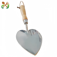 Truelle de jardin en acier inoxydable brillant avec manche en bois massif, pelle à main durable pour la culture des fleurs et des légumes