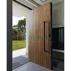 Portes battantes en alliage <span class=keywords><strong>d</strong></span>'aluminium noir, modernes, étanches, pour l'<span class=keywords><strong>entrée</strong></span> principale de la maison, <span class=keywords><strong>moins</strong></span> chères pour l'extérieur. - Product Image 1