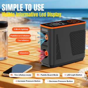 Pompe à air portable en plastique pour kayak, bateau pneumatique, SUP, planche à pagaie, tente - Électrique <span class=keywords><strong>sans</strong></span> <span class=keywords><strong>fil</strong></span> avec écran LCD pour gonflage rapide - Product Image 3
