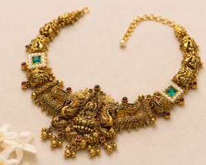 Collier court en or 24 carats, 16,53 grammes, bijoux indiens traditionnels faits à la main pour femmes, mariage, cérémonie nuptiale - Product Image 4
