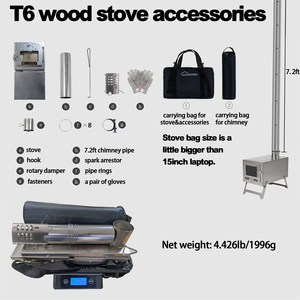 DANCHEL OUTDOOR T6 Backpacking <strong>Titanium</strong> Tent <strong>Stove</strong> Portable <strong>Camping</strong> Wood Burning <strong>Stove</strong> Outdoor Barbecue Heating <strong>Stove</strong> - Product Image 6