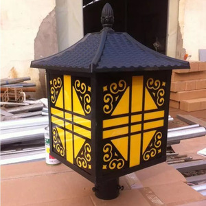 Modern Chinese Outdoor Led <b>Pillar</b> <b>Light</b> Iron Body E27 Base Semi Flush Mount For Garden Villa Gate Lighting - Product Image 2