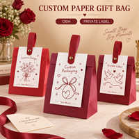 Bedruckte Papier-Geschenktüte mit Vordereinschlag, Oberer Tragegriff, Kleinproduktverpackung, Private Label