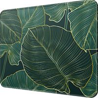 Tapis de souris personnalisé antidérapant en caoutchouc avec motif de feuilles vertes, imperméable, petit, pour le bureau