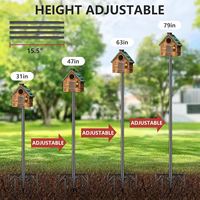 Support de mangeoire à oiseaux en métal robuste avec base à 5 pointes, 2 styles de fixation pour nichoirs d'oiseaux, utilisation en extérieur dans le jardin