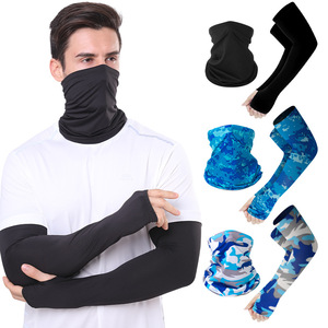 Cycling Arm Sleeves With <b>Neck</b> <b>Warmer</b> Breathable Anti Uv Protection For Outdoor Sports Unisex Adult Size - Product Image 2