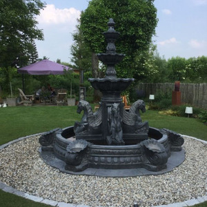 Statua in Granito di Ragazza Seduta, Grande Scultura in Pietra per <span class=keywords><strong>Giardino</strong></span>, Fontana Moderna in Pietra - Product Image 4