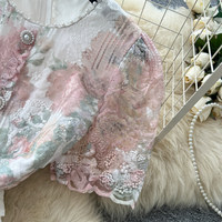Robe élégante pour femmes, robe de soirée mi-longue à manches courtes, robe décontractée à fleurs en dentelle brodée, robe pour femmes