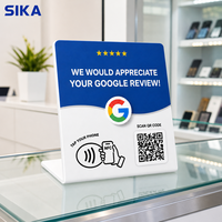 Carte de membre d'hôtel NFC avec code QR SIKA, design personnalisé, imperméable, en acrylique, carte de commentaires Google