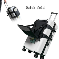 Sac de voyage portable Oxford avec siège intégré pour enfant, valise à roulettes avec fermeture éclair et siège pour bébé