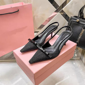 <span class=keywords><strong>Sandales</strong></span> sexy à bout carré fermé et <span class=keywords><strong>talon</strong></span> aiguille 6-8 cm pour femme, modèle tendance 2026, avec nœud et <span class=keywords><strong>strass</strong></span>, directement de l'usine de Hong Kong - Product Image 3