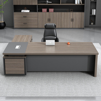LR-BD-007 Mobilier de bureau de luxe moderne Bureau de direction en bois durable Bureau de patron de haute qualité pour le bureau du directeur et du PDG