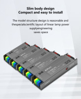CE FCC ROHS pour alimentation à découpage réglable à intensité variable 200W AC-DC 12V/24V LED pour bandes lumineuses à usage industriel