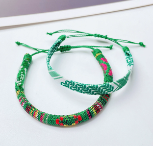 Hot Hand Woven <b>Bracelet</b> Arabic Headscarf with the Same Color Adjustable Hand <b>Rope</b> Palestine Ribbon Braided <b>Bracelets</b> Wholesale - Product Image 2