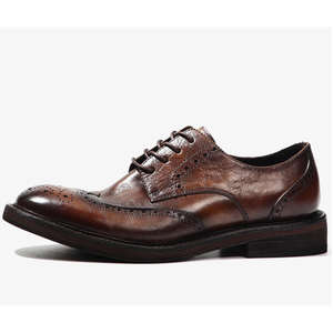 Chaussures habillées pour hommes en cuir véritable italien de vache, style vintage 2026 - Chaussures de mariage luxueuses faites à la main pour hommes - Product Image 5