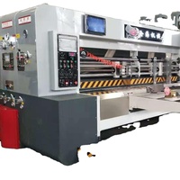 Impresora de cartón corrugado completamente automática, troqueladora Slotter/máquina troqueladora y de impresión flexográfica de 3 colores para caja de cartón