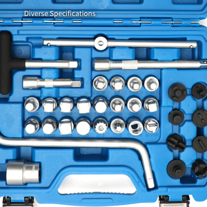 Jeu <span class=keywords><strong>de</strong></span> douilles à cliquet pour <span class=keywords><strong>vidange</strong></span> d'huile <span class=keywords><strong>de</strong></span> 34 pièces avec douille <span class=keywords><strong>de</strong></span> direction F - Product Image 2