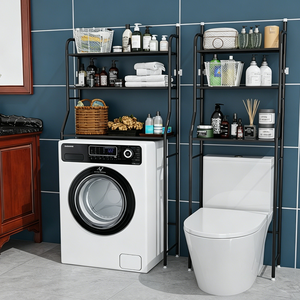 Estante Metálico Independiente para Almacenamiento sobre el Inodoro, Estante para Lavadora, Organizador de <span class=keywords><strong>Baño</strong></span>, Ahorrador de Espacio, Organizador de Múltiples Niveles - Product Image 1