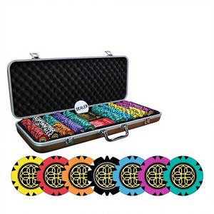 Casinokart Gold Rush Poker Chipset sans dénominations - 300 jetons sans tapis de poker 40mm argile 14g - Product Image 1