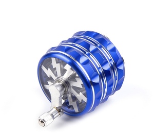 63mm 4 Layer Aluminum <b>Herb</b> <b>Grinder</b> Hand Crank Manual Crusher Round Smoking Accessory with Pollen Scraper - Product Image 4