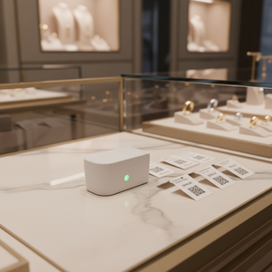 Imprimante d'étiquettes thermiques miniatures de 1/2 pouce (12 mm) avec interface USB+ 203 dpi en stock pour les <span class=keywords><strong>magasins</strong></span> de bijoux et d'ornements - Product Image 1