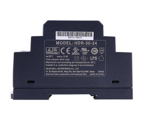 Alimentation à découpage ultra-mince MT-HDR-30-24 36W 24V 1.5A pour montage sur rail DIN, entrée 85-264VAC, pour automatisation industrielle - Product Image 1