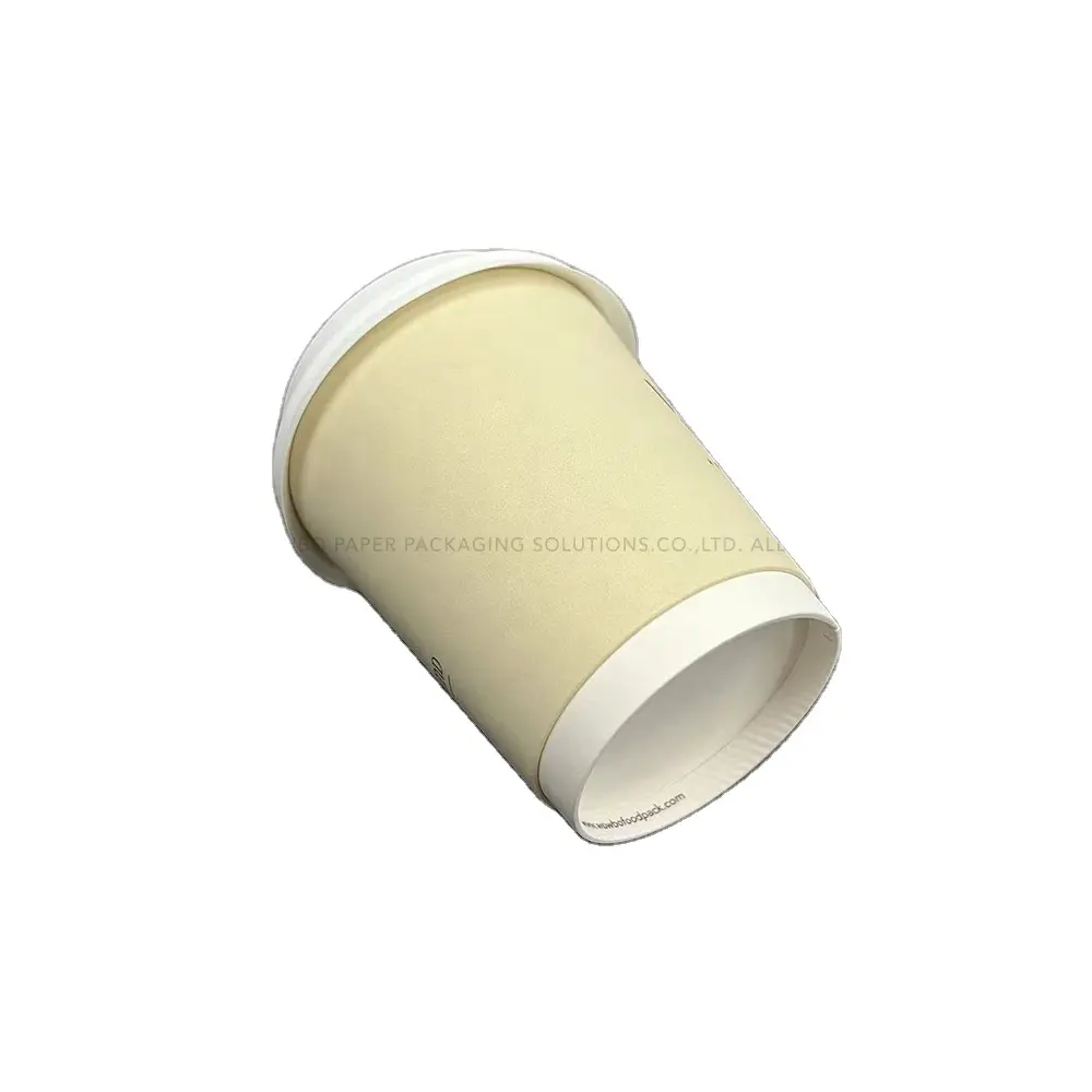 Artisan café papel copo design personalizado impresso por atacado fábrica de alta qualidade 8oz 10oz dupla parede papel copos com pla branco