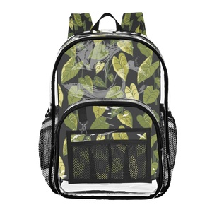 Hawaiian Kalo Design See Through Bookbags Custom Logo Transparent Student <b>Small</b> Kids <b>Backpack</b> Pvc School Bag for Children - Product Image 1